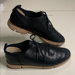 Clarks Black Leather Lace-Up Shoes